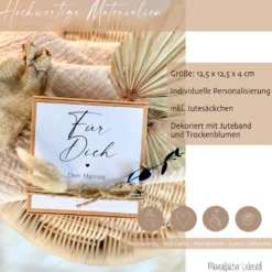Geschenkverpackung "Für Dich" mit personalisierten Wunschtext, Geldgeschenk: Geburtstag, Ruhestand, Abschied, Dankeschön