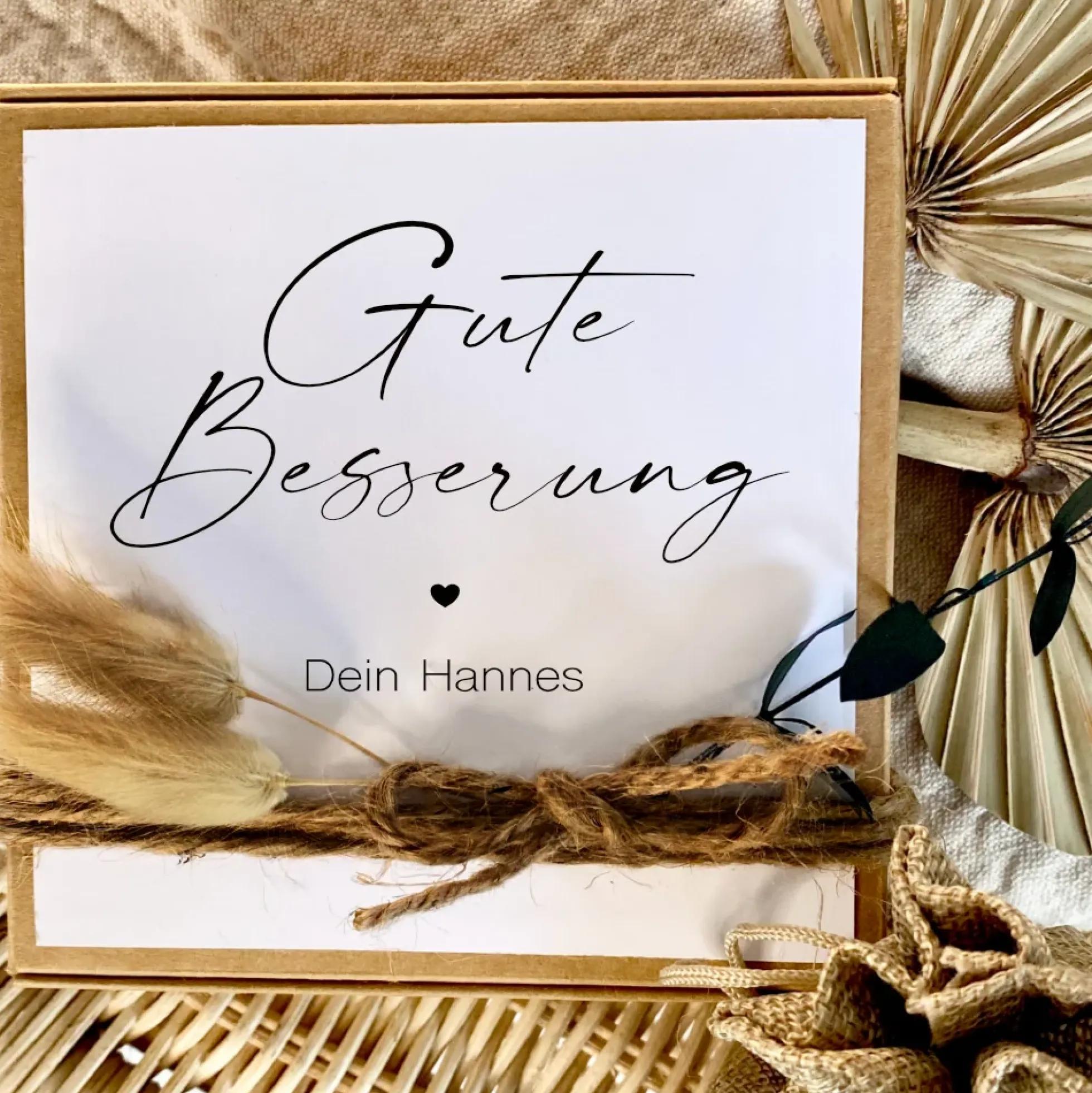 Geschenkverpackung "Gute Besserung" mit personalisierten Wunschtext, Geldgeschenk: Kraftgeschenk, Mutmacher, Genesung, Gesundheit