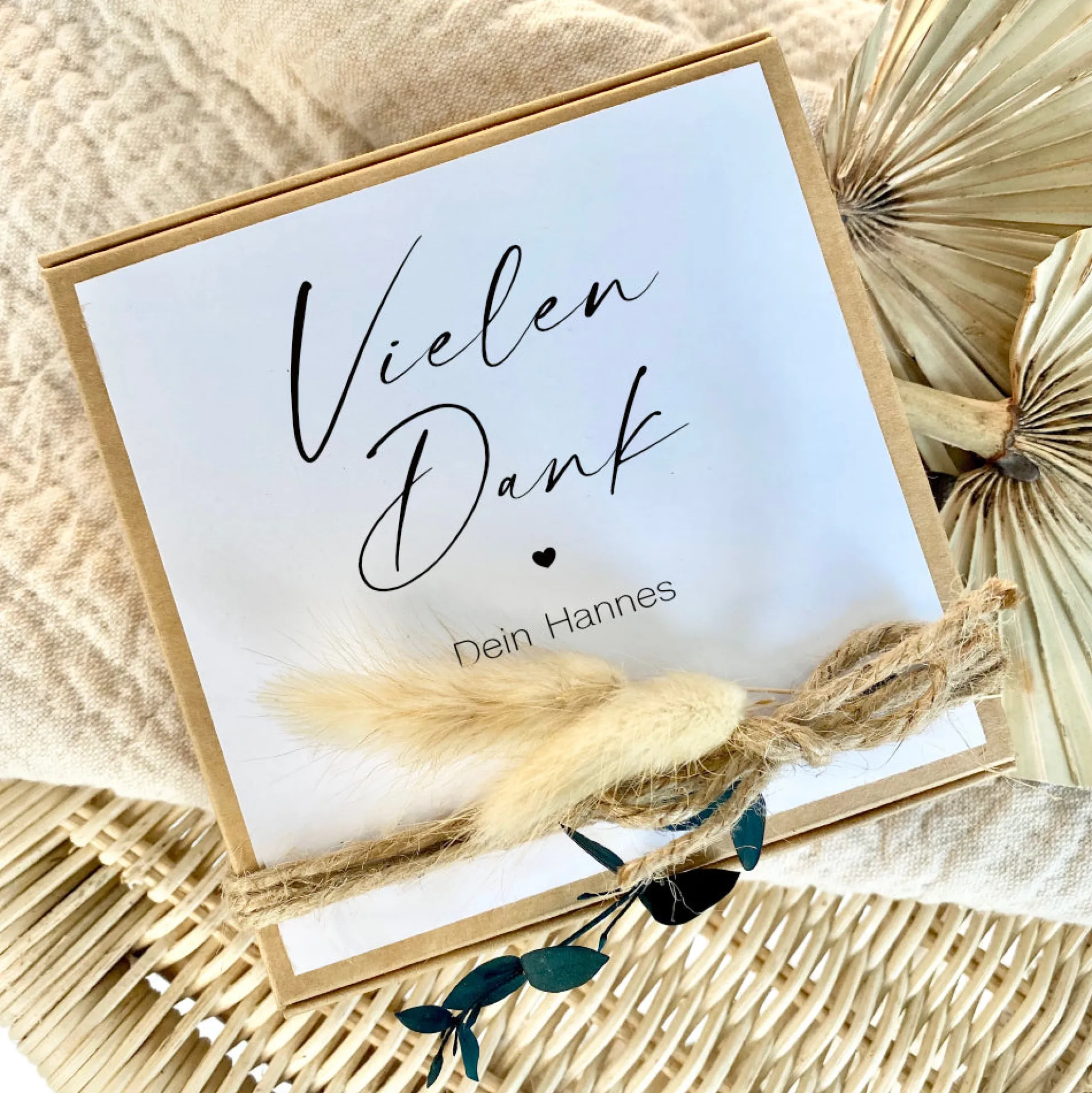 Geschenkverpackung "Vielen Dank" mit personalisierten Wunschtext, Geldgeschenk: Dankeschön, Danke sagen
