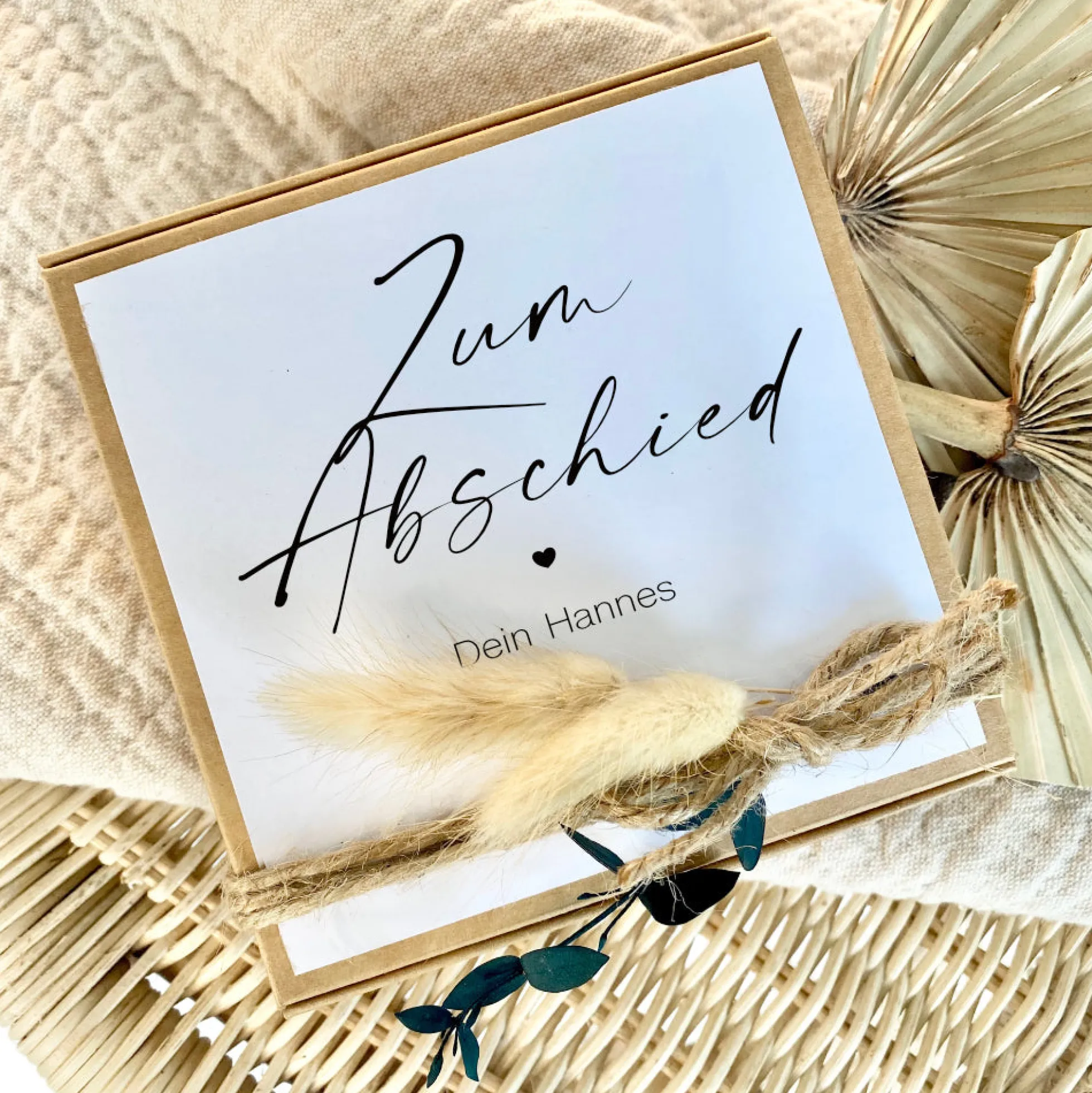 Geschenkverpackung "Zum Abschied" mit personalisierten Wunschtext, Geldgeschenk: Abschiedsgeschenk für Erzieher, Erzieherinnen, Arbeitskollegen, Ruhestand, Rente