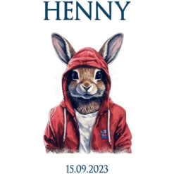 Handgenähte blaue Stoff Schultüte Junge Hase Name Einschulungstüte Einschulungsdatum Zuckertüte 70 cm personalisiert | Optional mit Füllkissen und Spitzenschutz