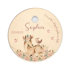 Hase mit Herz Geburtstagsteller für Kinder | Personalisierter Kerzenteller aus Holz für Mädchen und Jungen + Kerze | Geschenkidee zur Geburt, Taufe, Kindergeburtstag | weitere Motive zur Auswahl