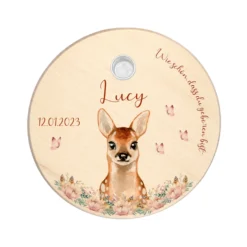 Hase mit Herz Geburtstagsteller für Kinder | Personalisierter Kerzenteller aus Holz für Mädchen und Jungen + Kerze | Geschenkidee zur Geburt, Taufe, Kindergeburtstag | weitere Motive zur Auswahl