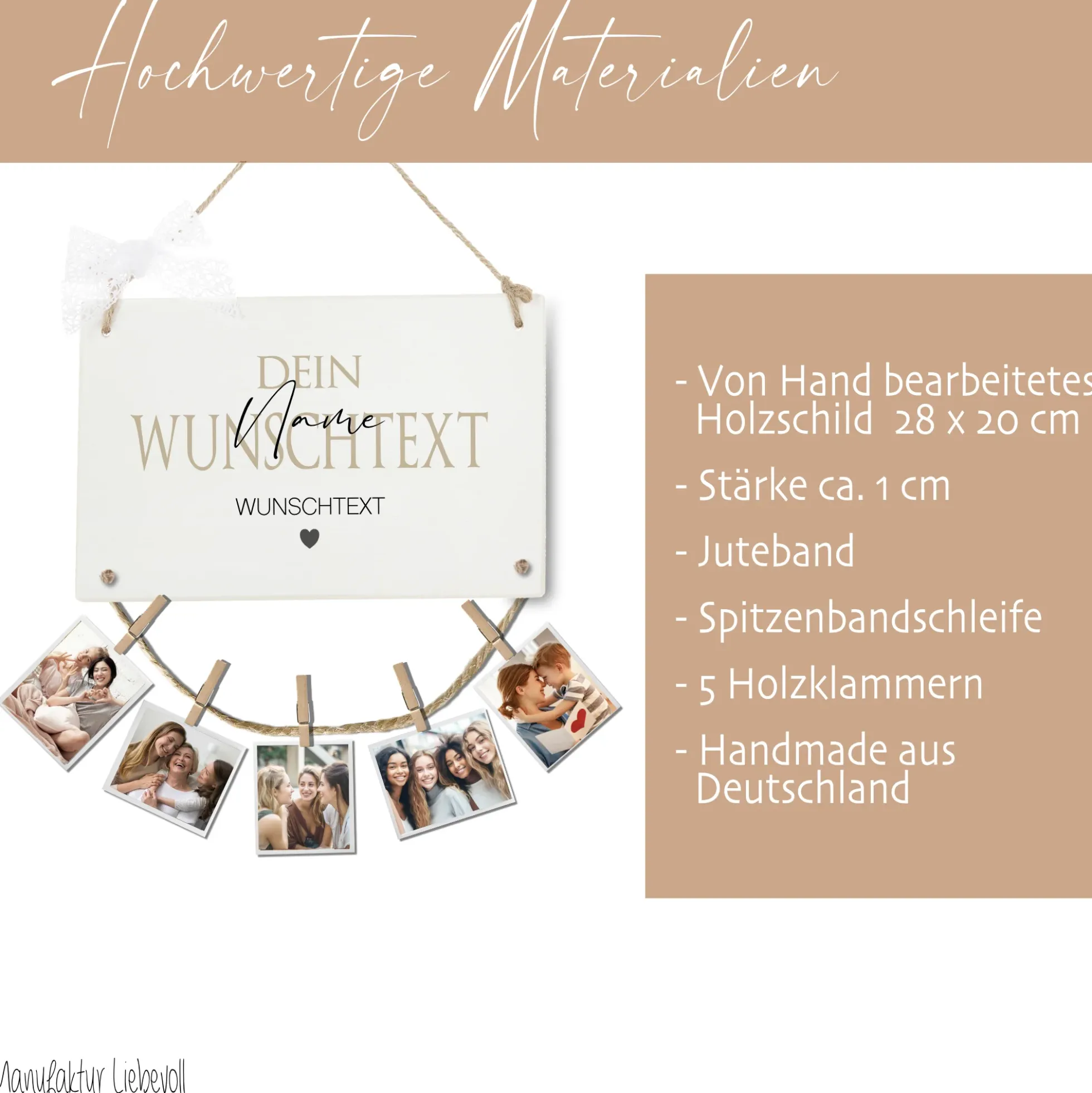 Herzensmensch Wunschtext Personalisiertes Fotogeschenk mit Namen für Frauen & Männer Geburtstag Geburtstagsgeschenk