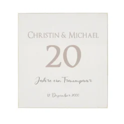 Holzbild als Geschenk für Paare | Personalisierte Geschenkidee zum Hochzeitstag und zu Feiern wie silberne u. goldene Hochzeit | Personalisiertes Geschenk für Verliebte und Ehepaare | Wandbild mit Namen, Zahl und Datum individuell handgefertigt
