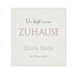 Holzbild "Du bist mein Zuhause" | Personalisiertes Wandbild aus Holz | Perfektes Geschenk für Paare | Wohndekoration mit Namen und Datum handgefertigt