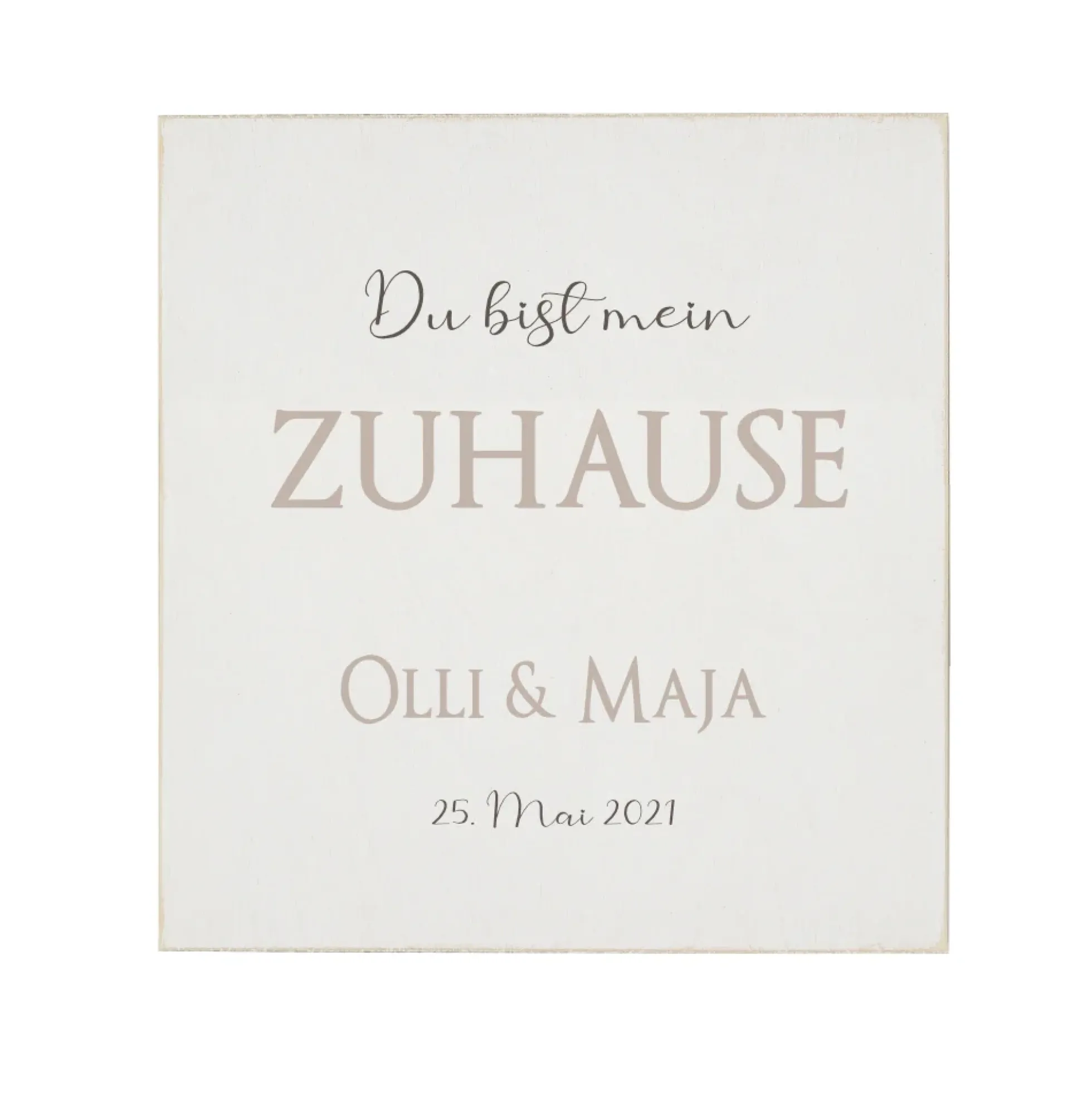 Holzbild "Du bist mein Zuhause" | Personalisiertes Wandbild aus Holz | Perfektes Geschenk für Paare | Wohndekoration mit Namen und Datum handgefertigt