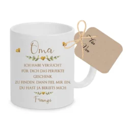 Keramiktasse - Mama - Oma - Papa - Opa mit Spruch und Namen der Kinder | Personalisierte Kaffee- Teetasse | 8 Varianten zur Auswahl