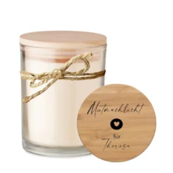 Kerze "Mutmachlicht" im Glas mit Namen als Kraft und Mutmacher Geschenk für Sie und Ihn