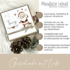 Kinder Geschenkschachtel Weihnachten I Name Personalisiert Mädchen Jungen I Weihnachtsgeschenk Weihnachtsmann