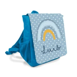 Kinderrucksack mit Regenbogen für Mädchen u. Jungen | Personalisierter Rucksack mit Namen des Kindes | 2 Farbvarianten zur Auswahl