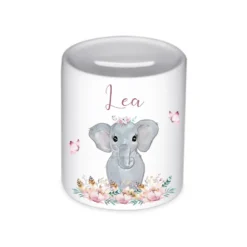 Kinder Spardose Tiermotiv Schaf mit Namen für Mädchen | Personalisiertes Geschenk für Kinder | Originelles Geldgeschenk u. handgefertigte Geschenkidee | 11 Motive zur Auswahl