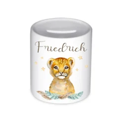 Kinder Spardose Tiermotiv Schaf mit Namen für Mädchen | Personalisiertes Geschenk für Kinder | Originelles Geldgeschenk u. handgefertigte Geschenkidee | 11 Motive zur Auswahl