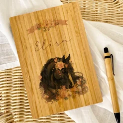 Kinder Tagebuch Pony mit Namen | personalisiertes Notizbuch Schreibheft Pferd für Mädchen als besonderes Geschenk Geburtstag | 7 Motivvarianten zur Auswahl