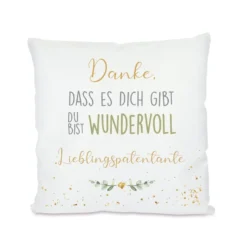 Kissen "Danke, dass es dich gibt." | Wertschätzendes Geschenk für Frauen | Besonderes Kissengeschenk für Sie | 8 Motivvarianten zur Auswahl