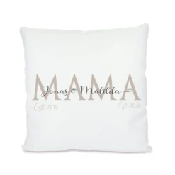 Kissen für die Mama | Personalisiertes Geschenk mit Namen des Kindes | Besondere Geschenkidee für Mütter | 4 Motivvarianten zur Auswahl