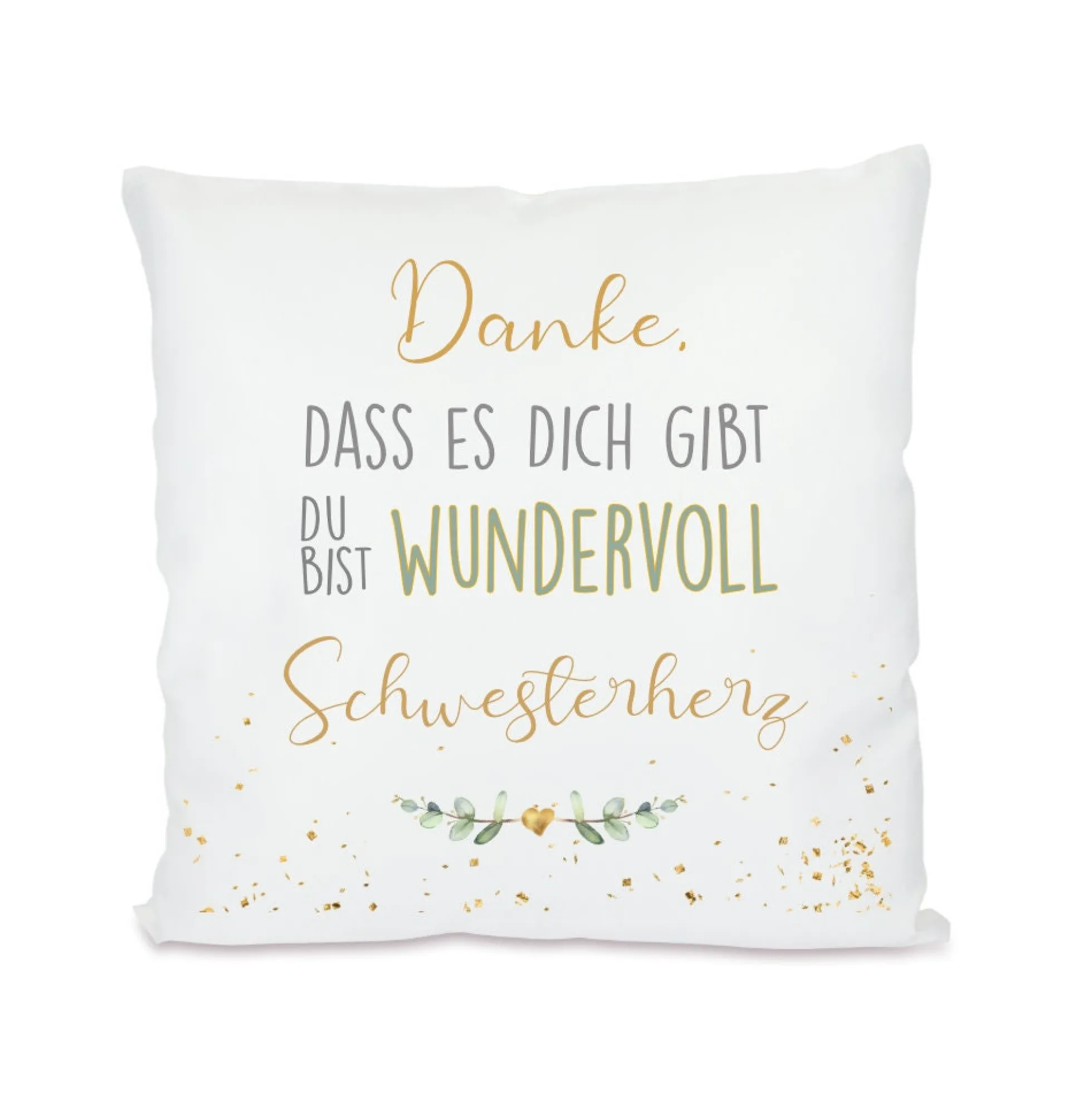 Kissen mit Spruch für das "Schwesterherz" | Originelles Geschenk für die Schwester | 8 Motivvarianten zur Auswahl