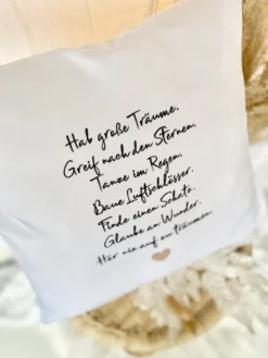 Kissen mit Spruch 