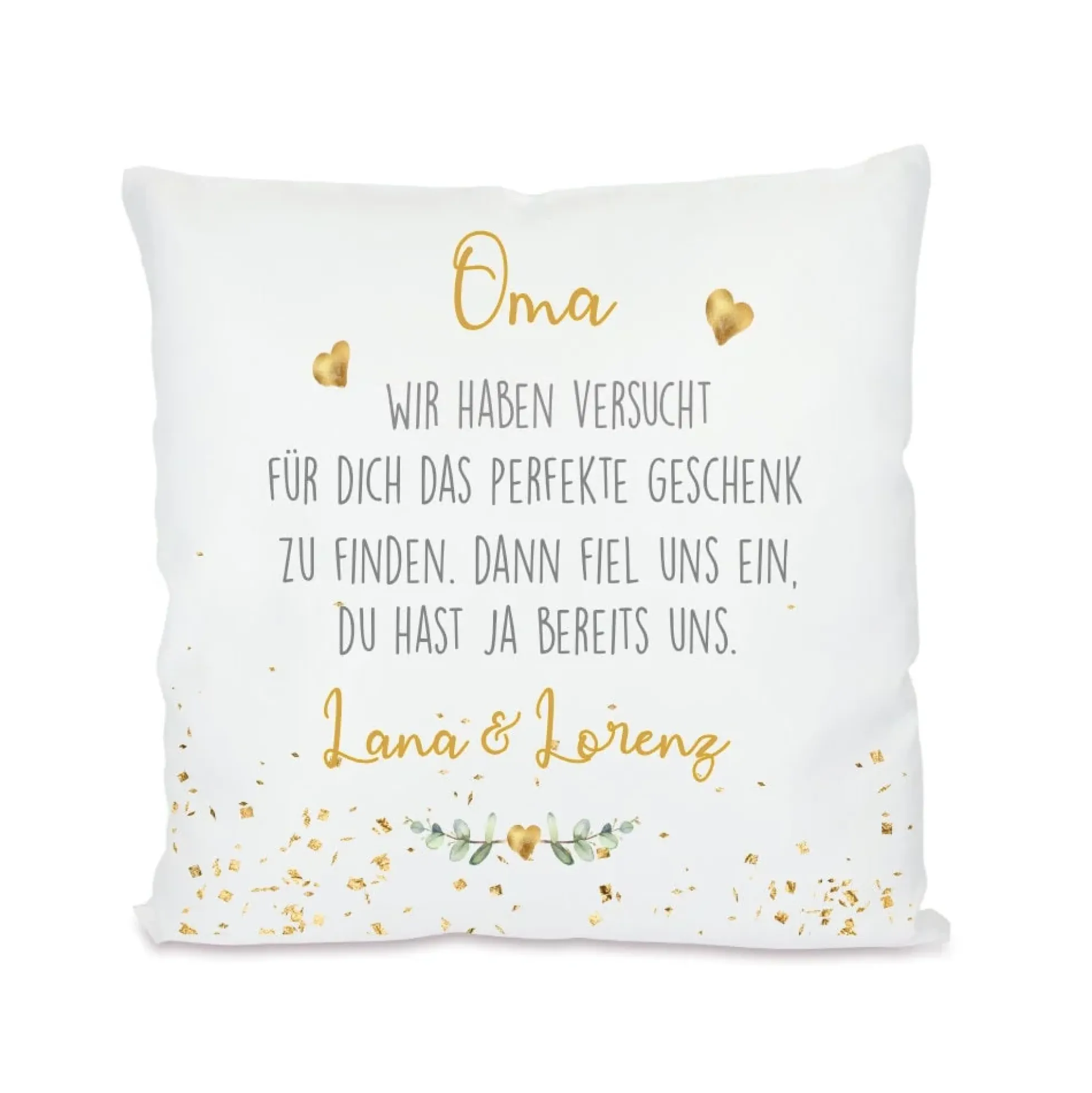 Kissen mit Spruch "Mama, wir haben versucht..." | Personalisiertes Geschenk für Mütter | 4 Motivvarianten zur Auswahl