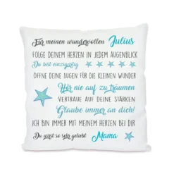 Kissen mit tollen Wünschen | Personalisiertes Geschenk u. persönliche Geschenkidee für Jungen, Mädchen u. Teenager | Perfektes Geschenk zur Prüfung, Jugendweihe uvm. | 4 Varianten zur Auswahl
