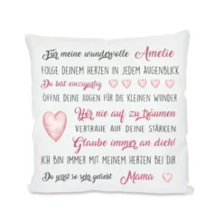 Kissen mit wundervollen Wünschen | Persönliches Geschenk u. personalisierte Geschenkidee für Mädchen, Jungen u. Teenager | Perfektes Geschenk zur Jugendweihe, Prüfung uvm. | 4 Varianten zur Auswahl