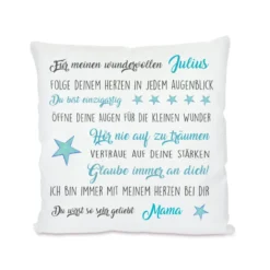 Kissen mit wundervollen Wünschen | Persönliches Geschenk u. personalisierte Geschenkidee für Mädchen, Jungen u. Teenager | Perfektes Geschenk zur Jugendweihe, Prüfung uvm. | 4 Varianten zur Auswahl
