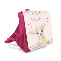Kita Rucksack Schäfchen | Personalisierter rosa Kinderrucksack für Mädchen | Nachhaltiges Geschenk für Kindergartenkinder von 2-6 Jahre