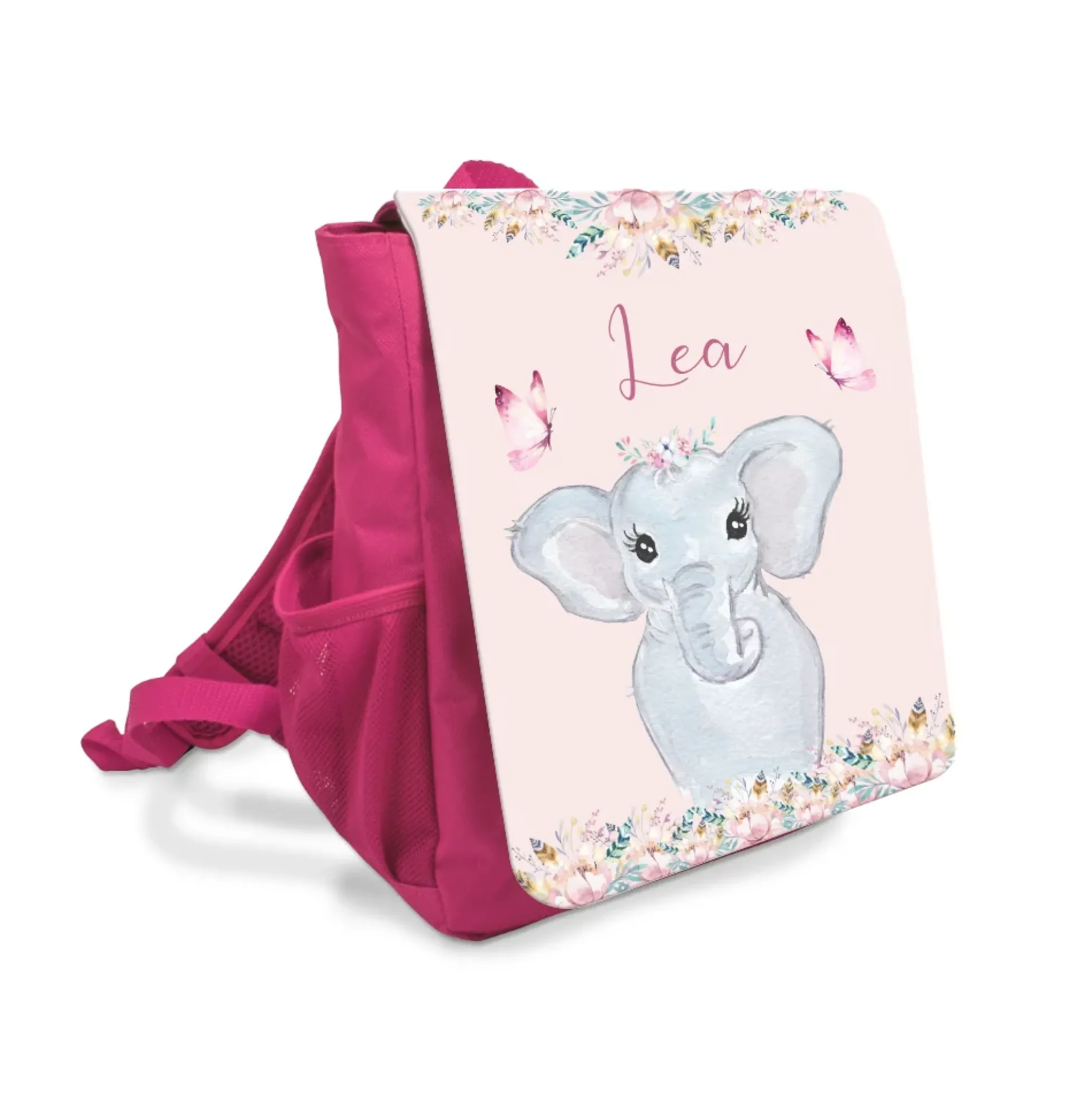 Kita Tier Rucksack Elefant | Personalisierter rosa Kinderrucksack für Mädchen | Nachhaltiges Geschenk für Kindergartenkinder von 2-6 Jahre