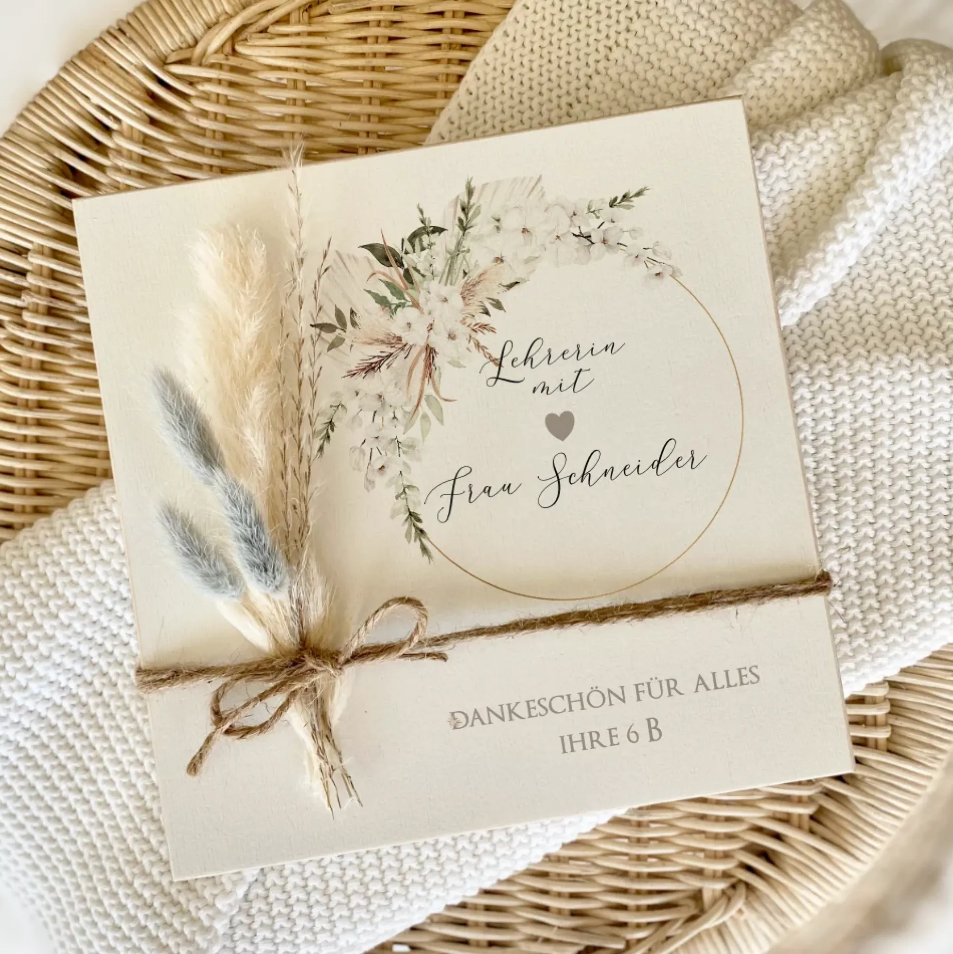Lehrerin Abschiedsgeschenk | Holzbild mit Spruch & Blumen Dankeschön Geschenk Schule Grundschule Geschenkidee Abschied Danke | Manufaktur Liebevoll