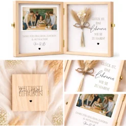 Lehrerin Geschenk personalisiert | Lehrer Abschiedsgeschenk Schule | Danke Geschenk Lehrerin Holzbox mit Namen Dankeschön Klassengeschenk