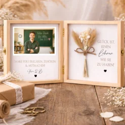 Lehrerin Geschenk personalisiert | Lehrer Abschiedsgeschenk Schule | Danke Geschenk Lehrerin Holzbox mit Namen Dankeschön Klassengeschenk