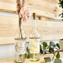 Lieblingsmama Leuchtflasche für die Mama | Flaschenlicht mit Schriftzug und Eukalyptus | Besonderes Geschenk für Mütter | 2 Motivvarianten zur Auswahl