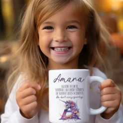Mädchen Einhorn Tasse Monogramm Keramiktasse Name personalisiert Pferd Einschulung Geburtstag Geschenk I Manufaktur Liebevoll