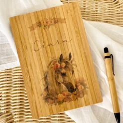 Mädchen Tagebuch Pferd mit Namen | personalisiertes Notizbuch Schreibheft Pony für Kinder als besonderes Geschenk Geburtstag | 7 Motivvarianten zur Auswahl