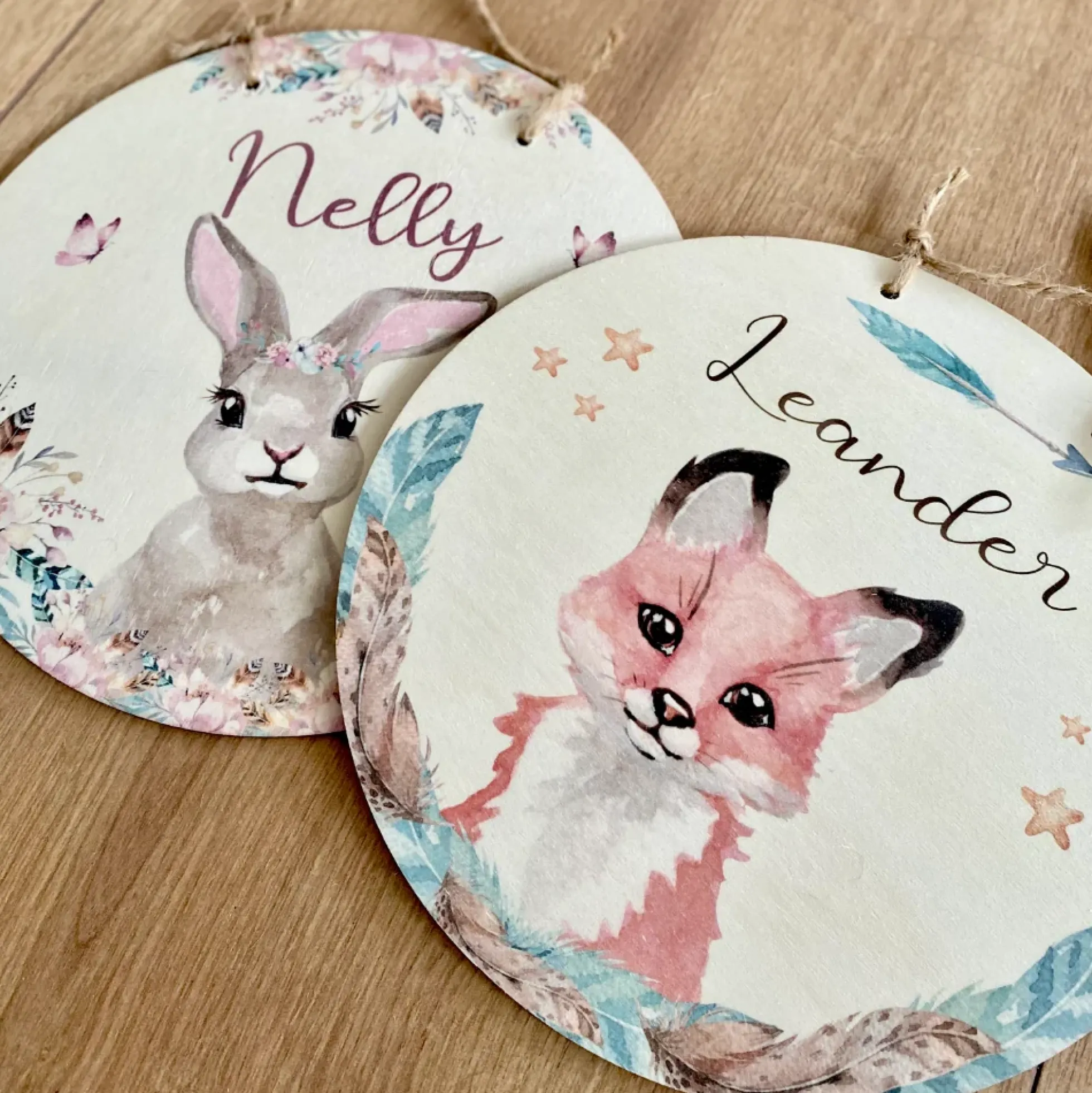 Namensschild "Waschbär" für das Kinderzimmer | Personalisiertes Türschild für Mädchen u. Jungen | 11 weitere Motivvarianten als Geschenk zur Auswahl