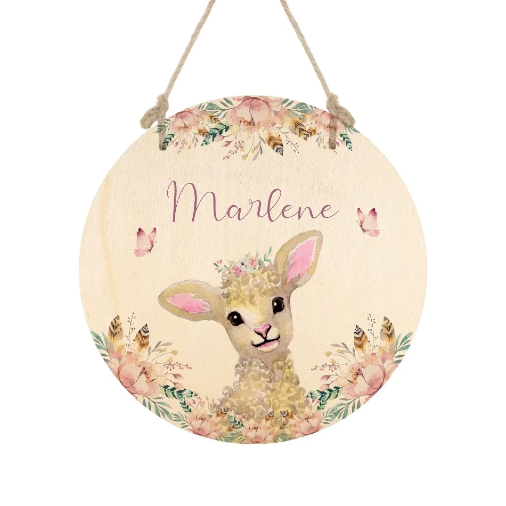 Namensschild "Waschbär" für das Kinderzimmer | Personalisiertes Türschild für Mädchen u. Jungen | 11 weitere Motivvarianten als Geschenk zur Auswahl