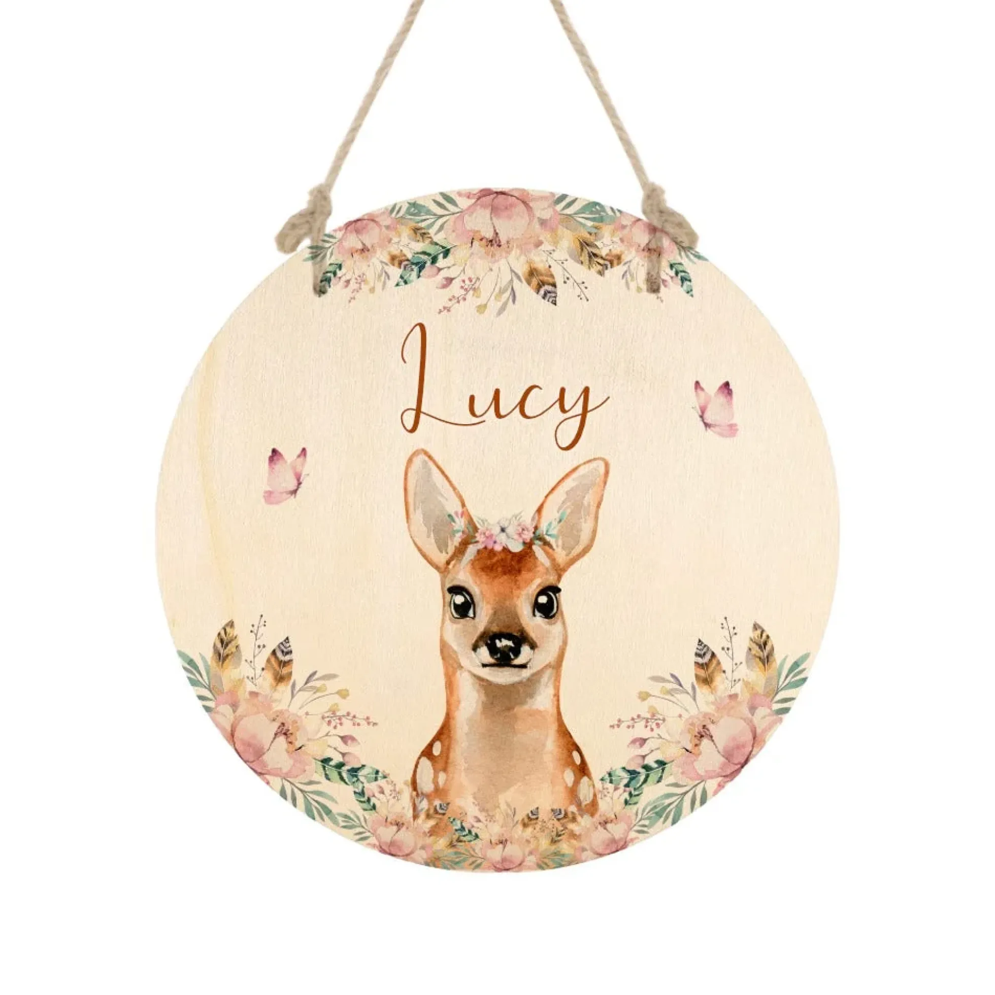 Namensschild "Waschbär" für das Kinderzimmer | Personalisiertes Türschild für Mädchen u. Jungen | 11 weitere Motivvarianten als Geschenk zur Auswahl