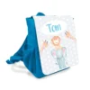 Niedlicher Rucksack für Jungen mit "Tieren aus dem Zoo" gestaltet | Personalisierter Kinderrucksack in Blau | Originelles Geschenk für 2-5 jährige Kinder