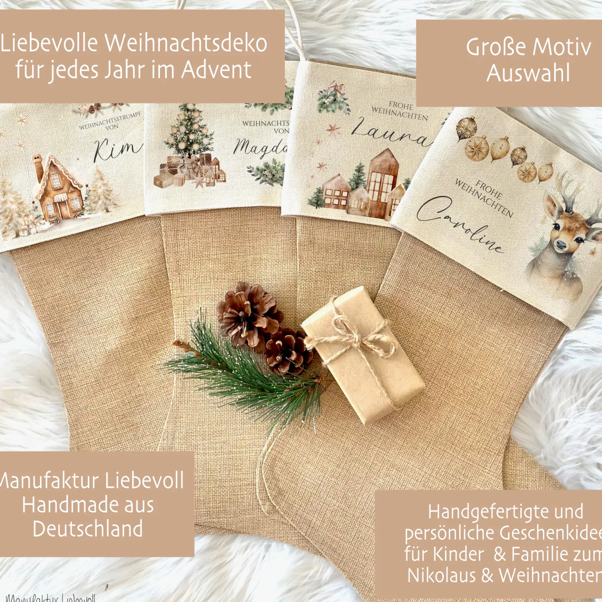 Nikolausstiefel personalisiert Nikolausstrumpf Kinder Erwachsene Weihnachtsstrumpf Name Weihnachtsstiefel Nikolaussocke Weihnachtsgeschenk