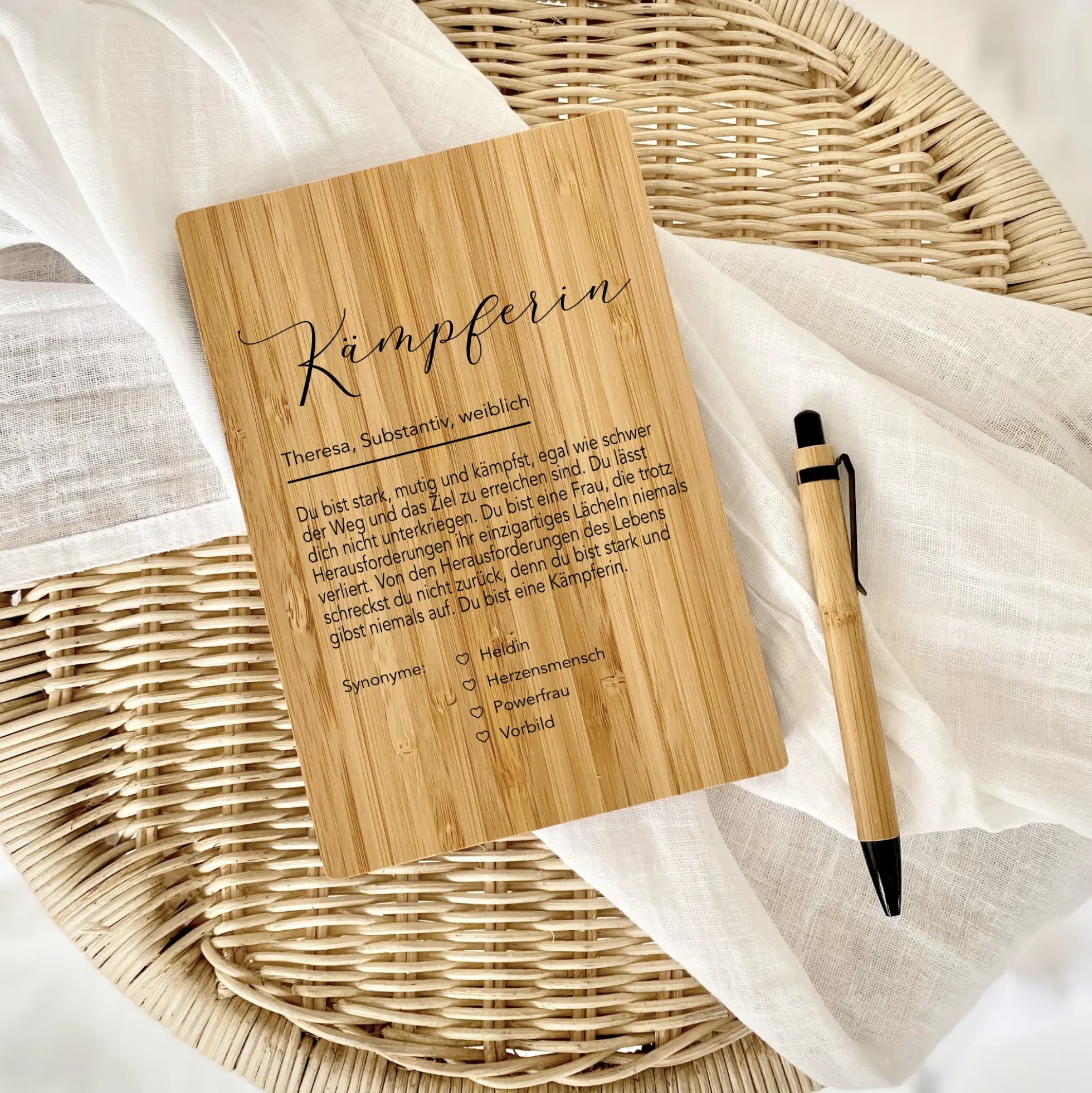 Notizbuch Kämpferin mit Namen Definition Geschenk Frau Freundin Tochter Personalisiert Tagebuch Notizheft Journal