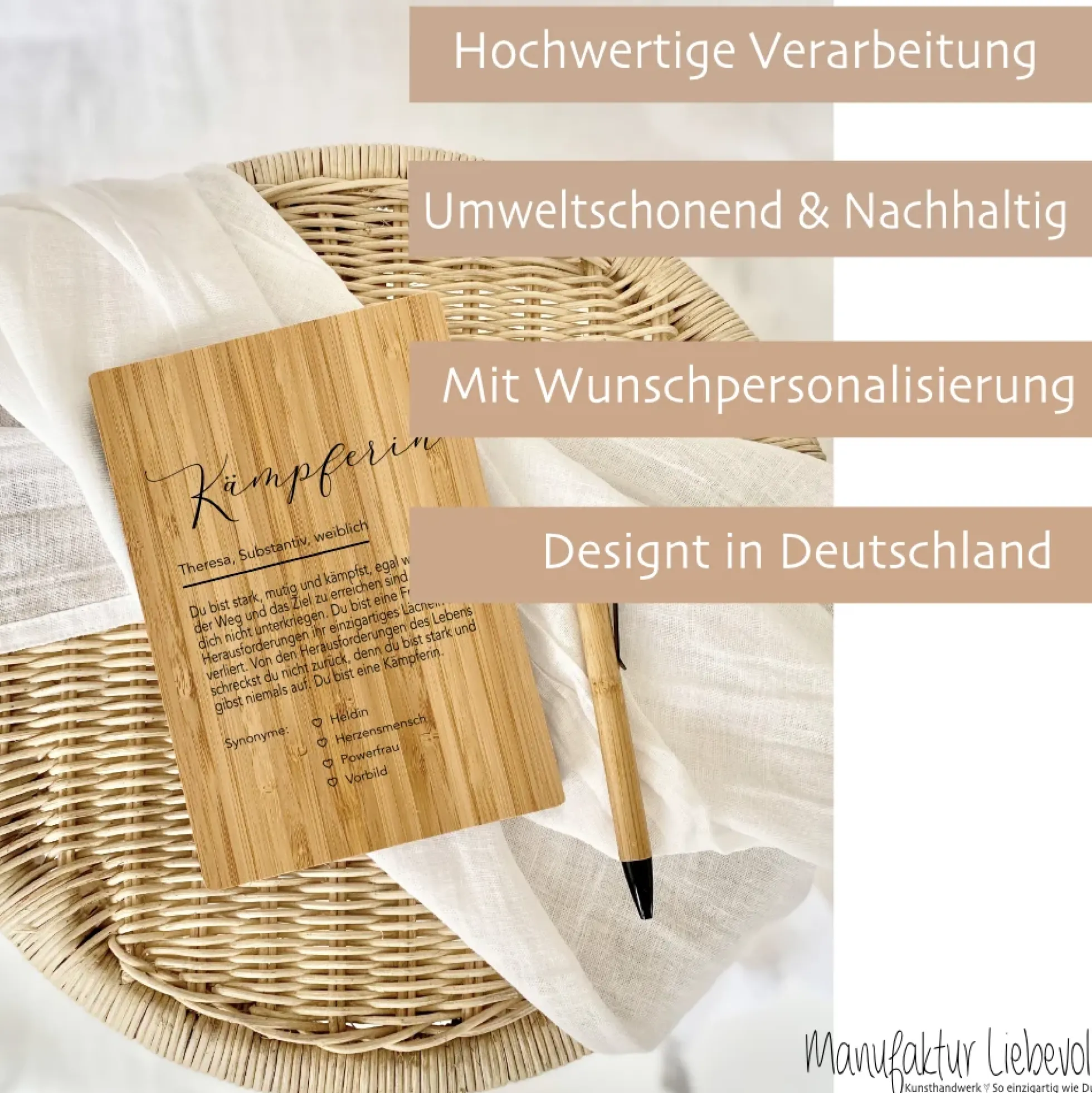 Notizbuch Kämpferin mit Namen Definition Geschenk Frau Freundin Tochter Personalisiert Tagebuch Notizheft Journal