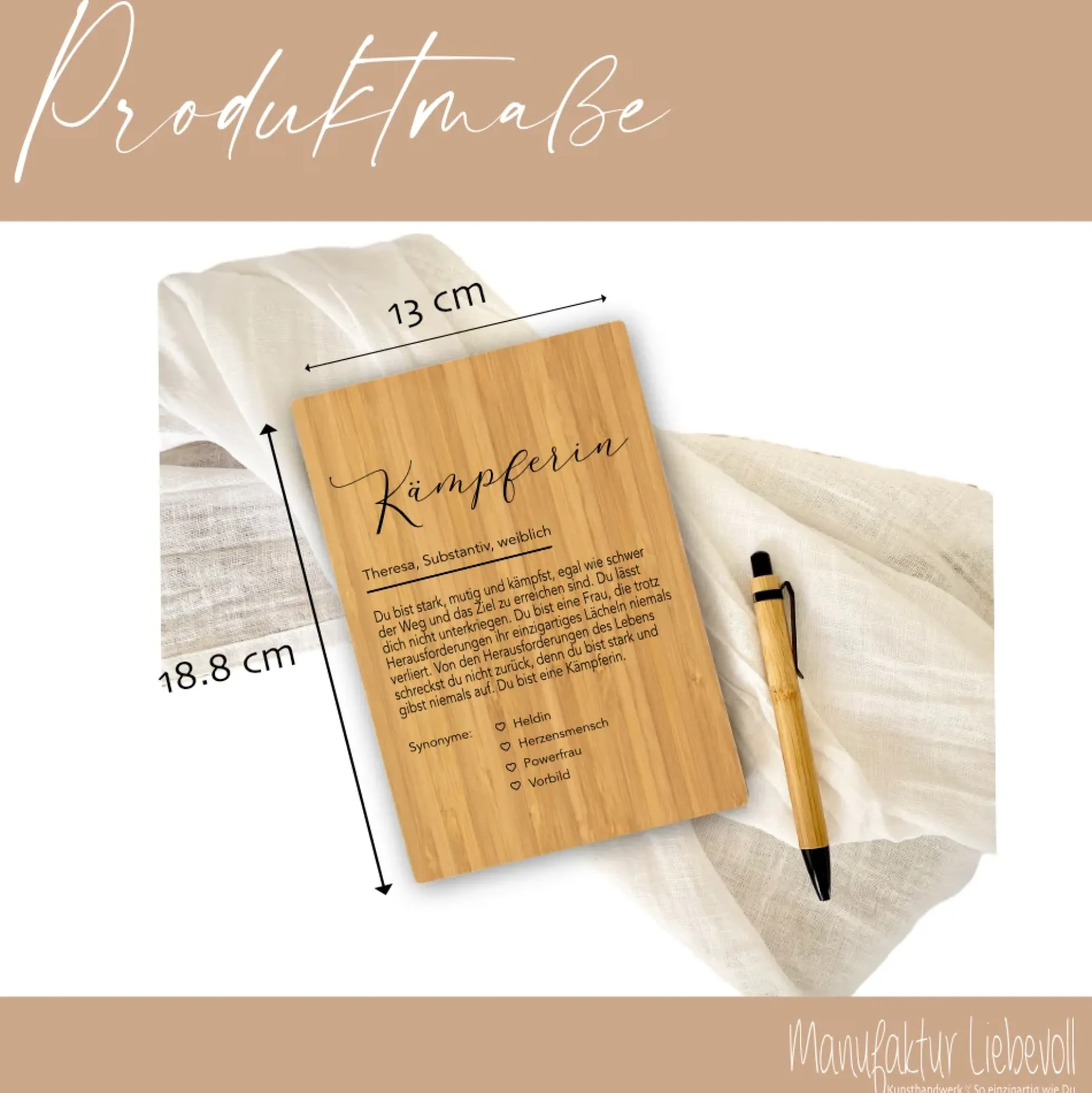 Notizbuch Kämpferin mit Namen Definition Geschenk Frau Freundin Tochter Personalisiert Tagebuch Notizheft Journal