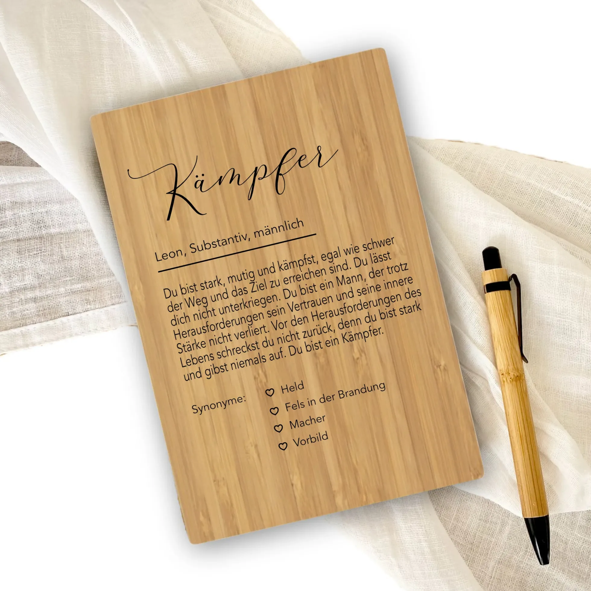 Notizbuch Kämpfer mit Namen Definition Geschenk Mann Freund Sohn Personalisiert Tagebuch Notizheft Journal Zuversicht Kraft Geschenk DIN A5