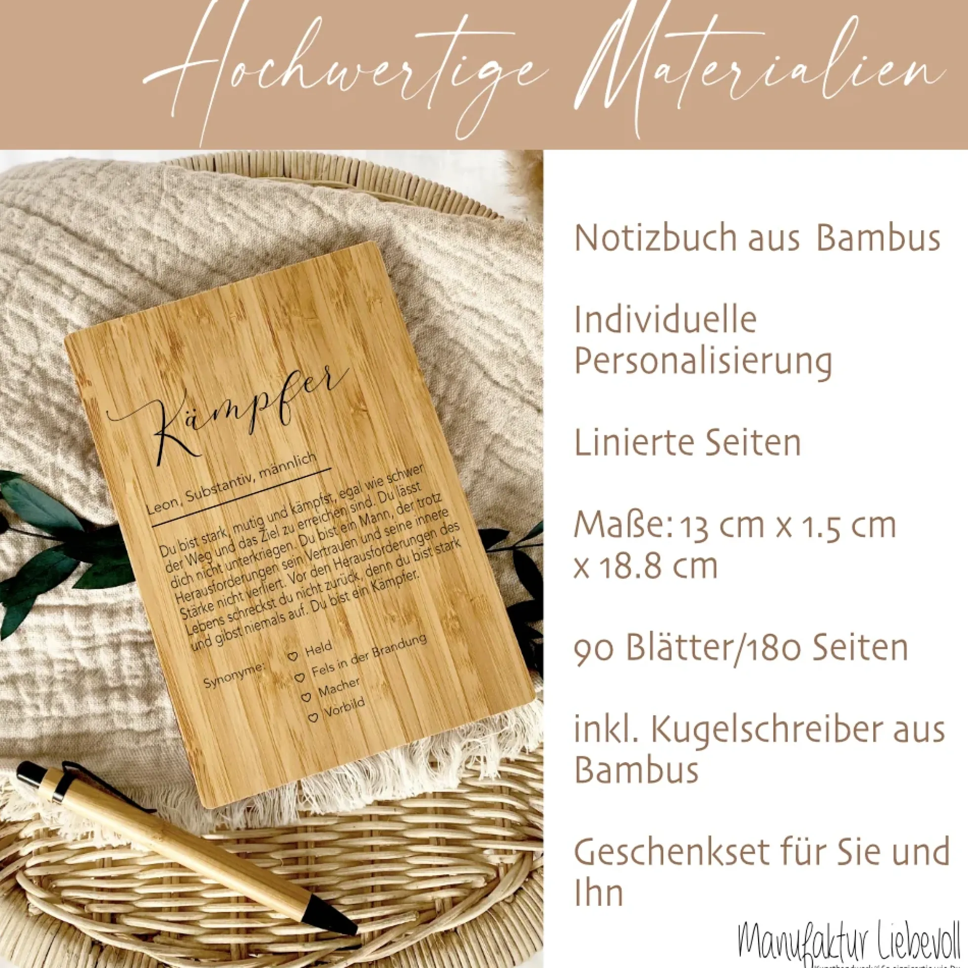 Notizbuch Kämpfer mit Namen Definition Geschenk Mann Freund Sohn Personalisiert Tagebuch Notizheft Journal Zuversicht Kraft Geschenk DIN A5