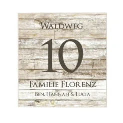 Originelle u. personalisierte Hausnummer aus Holz | Handgefertigtes Holzschild als schöne Dekoration für das Zuhause | 4 Motivvarianten zur Auswahl