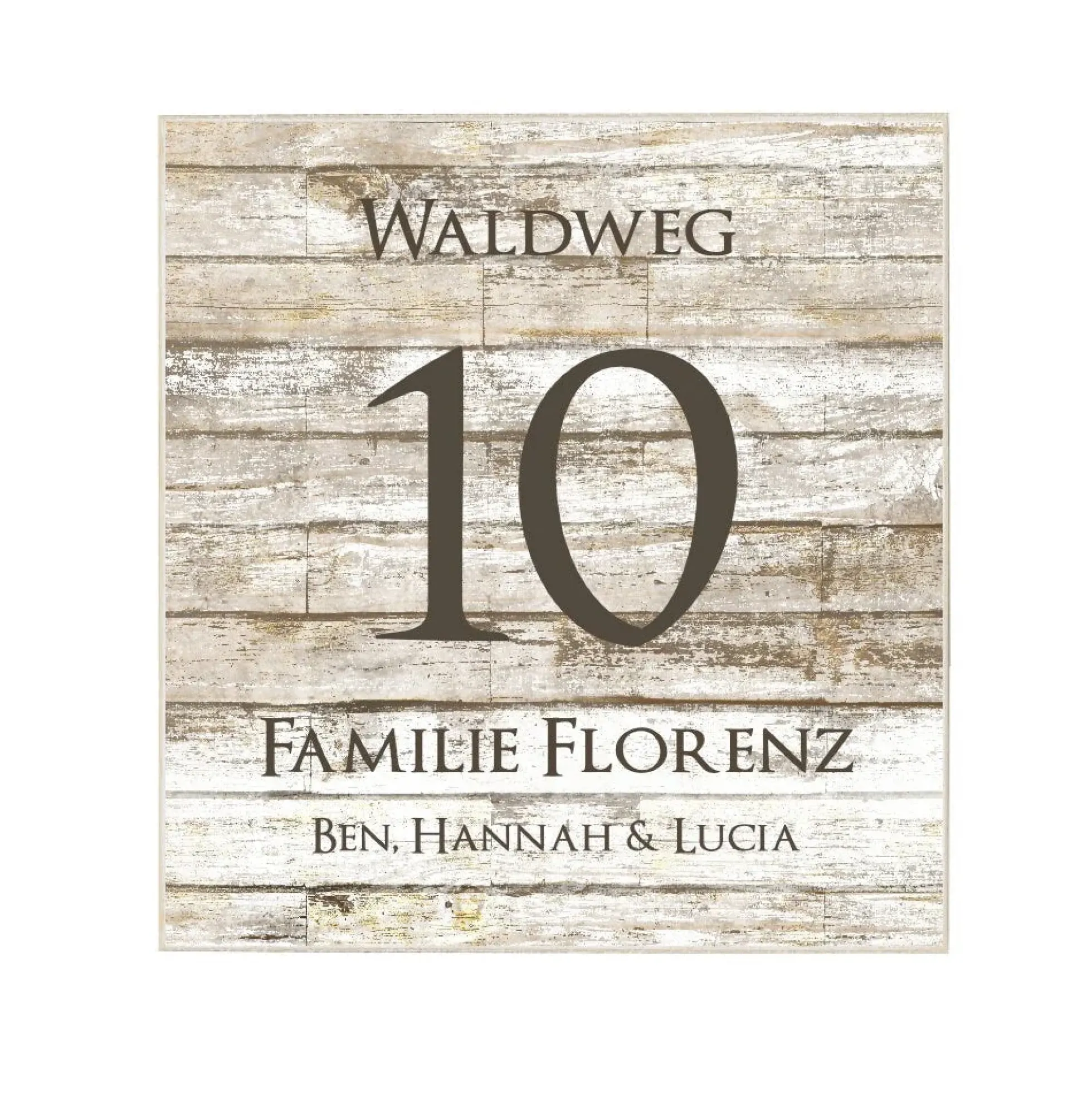 Originelle u. personalisierte Hausnummer aus Holz | Handgefertigtes Holzschild als schöne Dekoration für das Zuhause | 4 Motivvarianten zur Auswahl
