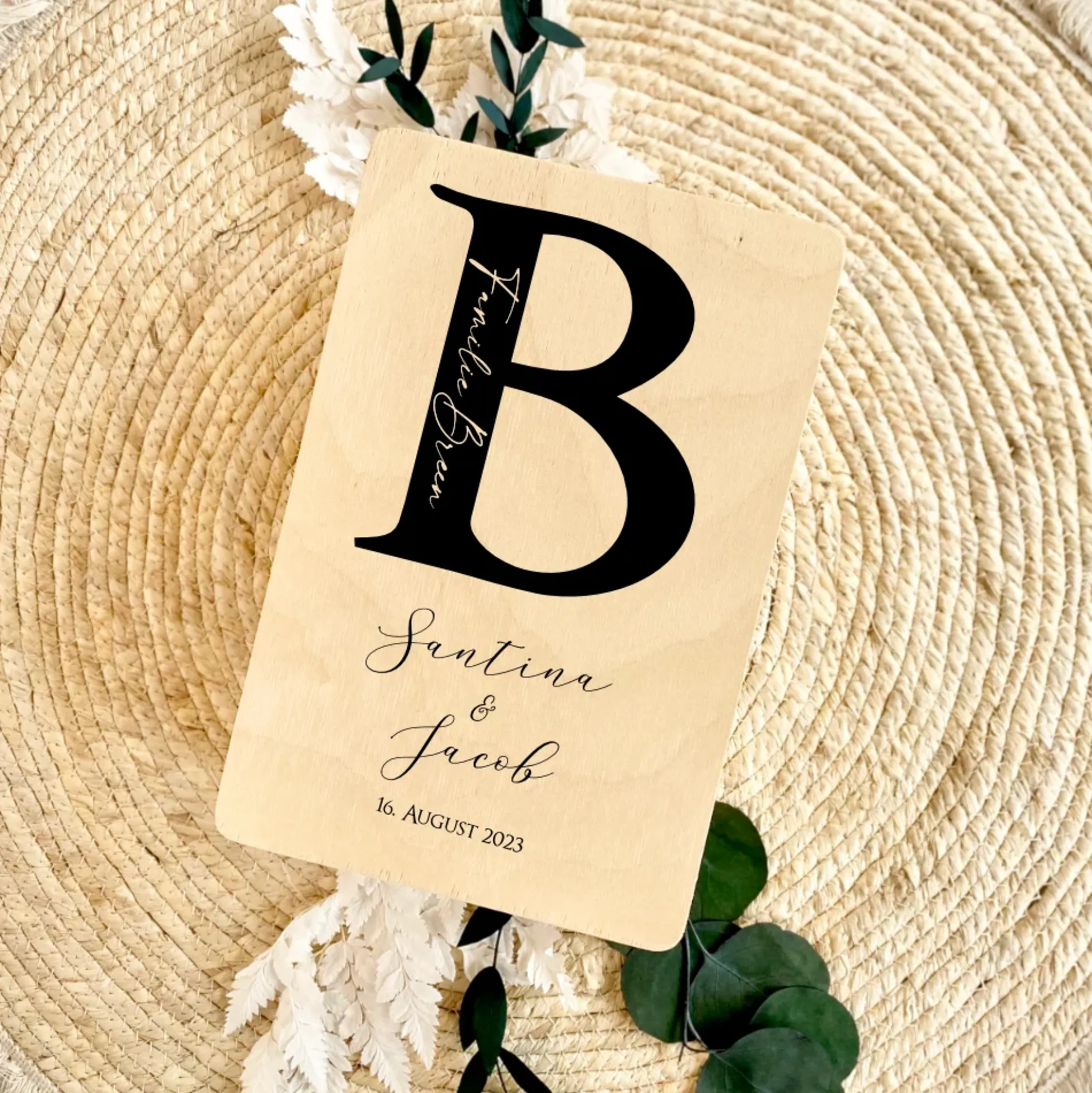 Personalisierte Erinnerungskiste zur Hochzeit mit Monogram, Holzbox, Hochzeitsgeschenk