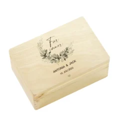 Personalisierte Erinnerungskiste zur Hochzeit "Für immer", Holzbox, Hochzeitsgeschenk