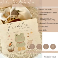 Personalisierte Erinnerungsbox aus Holz mit Motiv 