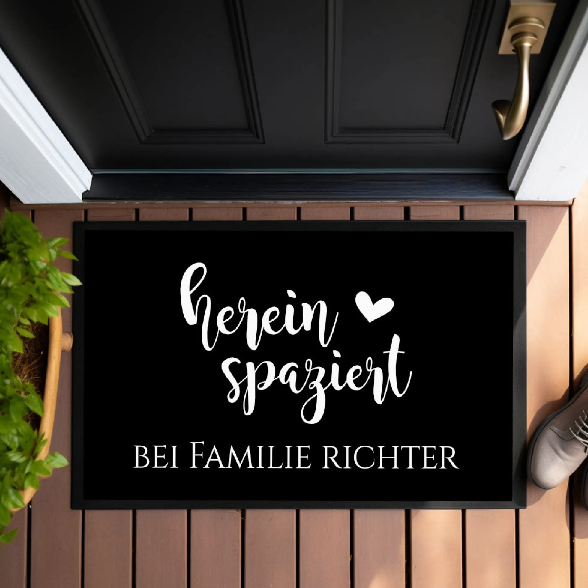 Personalisierte Fußmatte Hereinspaziert Fußmatte mit Namen Schmutzfangmatte Türmatte Geschenk Fussmatte Zuhause Familie